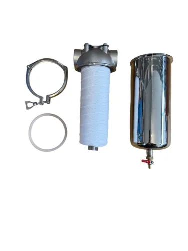 Edelstahl Filtergehäuse | 20 Zoll BIG | 1 1/2 Zoll IG Clamp Ablass