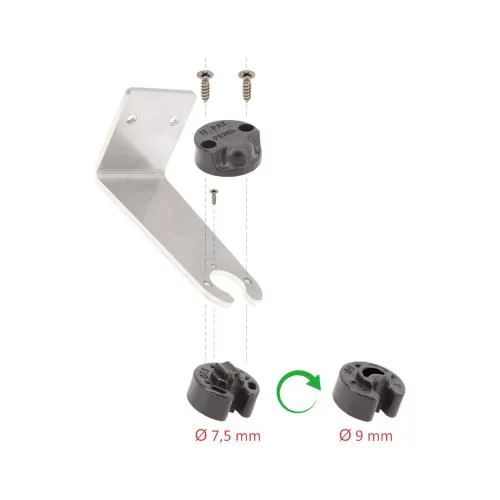 Edelstahl Kabelhalterung mit Kabelschellenzubehör für drei Kabel