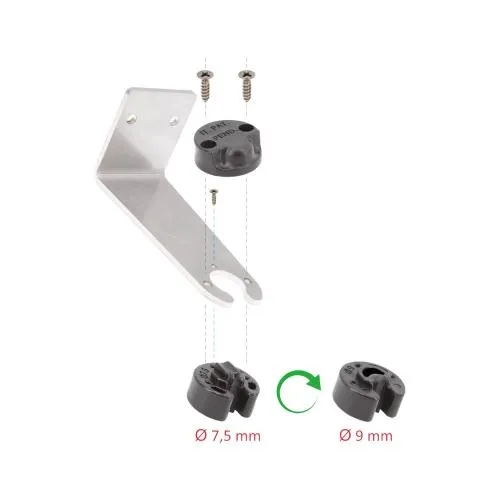 Edelstahl Kabelhalterung mit Kabelschellenzubehör für ein Kabel