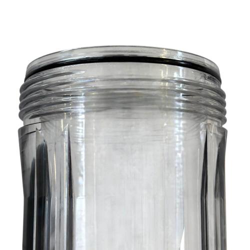 Preview: Filtergehäuse 10" Big Blue | Transparent | 1 Zoll Messing-Gewinde | inkl. Filterschlüssel