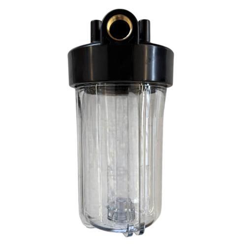 Preview: Filtergehäuse 10" Big Blue | Transparent | 1 Zoll Messing-Gewinde | inkl. Filterschlüssel