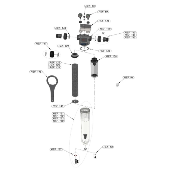 Cintropur Wasserfilter – 1,5 Zoll Industrie FWCCNW400 NW 400 