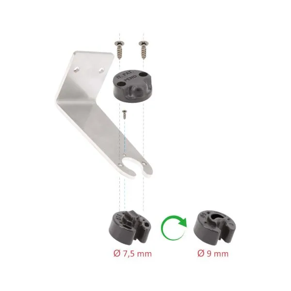 Edelstahl Kabelhalterung mit Kabelschellenzubehör für drei Kabel