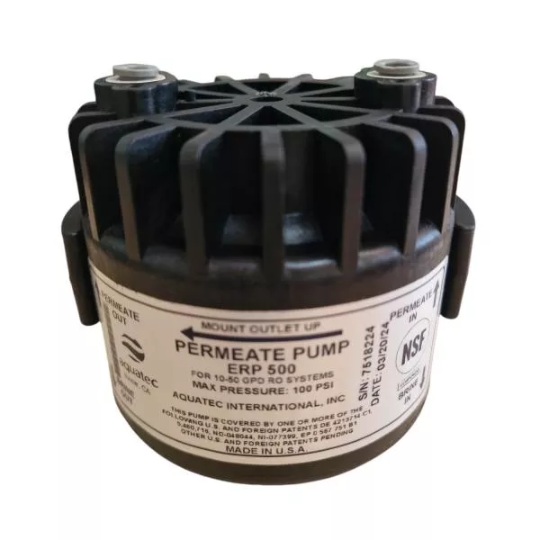 ERP 500 Permeatpumpe | Aquatec | 50 GPD | Kunststoff, Schwarz ERP 500 Permeatpumpe | Aquatec | 50 GPD | Kunststoff, Schwarz
