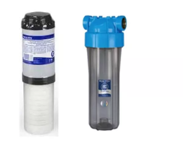 2 Stufen Wasserfilter gegen Chlor und Sedimente inklusive Filtergehäuse und Entnahmehahn