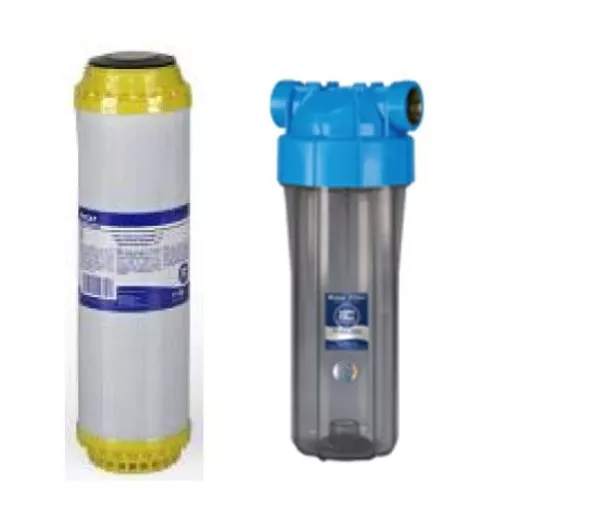 Wasserfilter zur Wasserenthärtung inklusive Filtergehäuse und Entnahmehahn