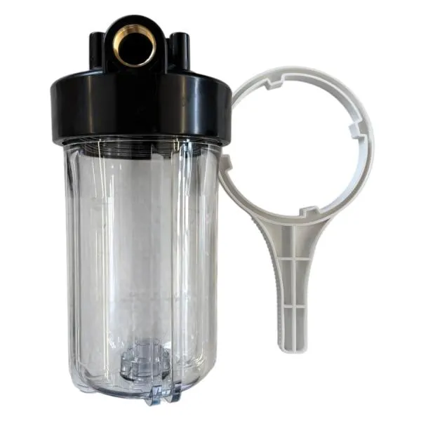 Filtergehäuse 10" Big Blue | Transparent | 1 Zoll Messing-Gewinde | inkl. Filterschlüssel Filtergehäuse 10" Big Blue | Transparent | 1 Zoll Messing-Gewinde | inkl. Filterschlüssel