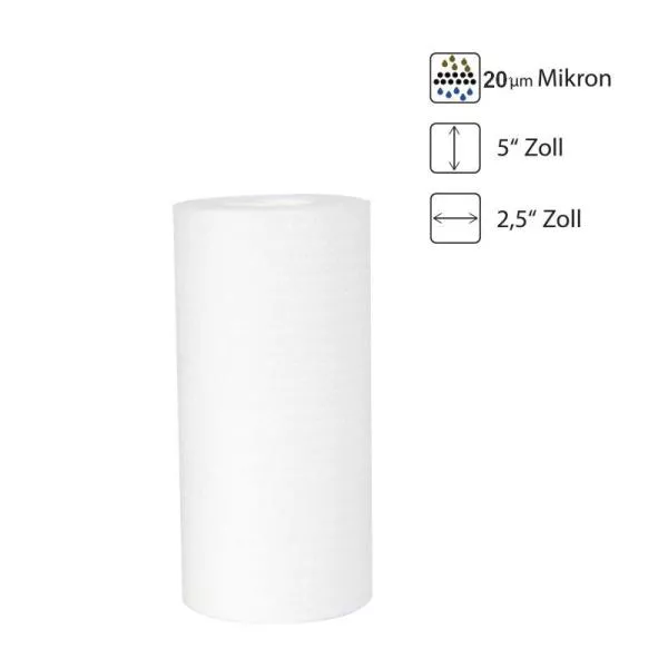 Filterkerze 5 Zoll Sedimentfilter 20 Mikron für 5 Zoll Filtergehäuse Filterkerze 5 Zoll Sedimentfilter 20 Mikron für 5 Zoll Filtergehäuse