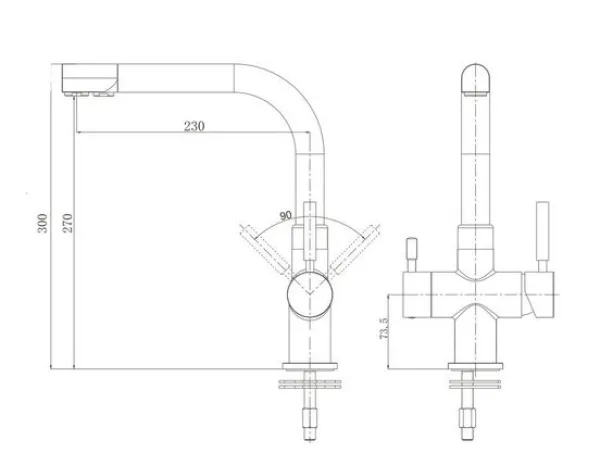 Wasserhahn Osmose 3 in 1 VA Typ 04